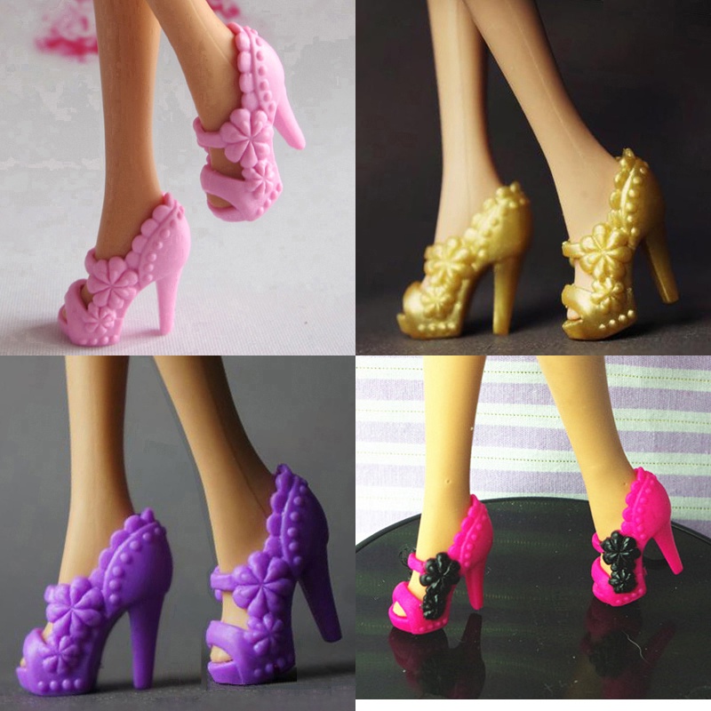 ♥萌娃的店♥ 芭比娃娃鞋子 禮服鞋 公主鞋 玻璃鞋 Barbie Doll Shoes High Heels