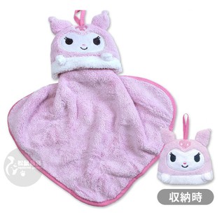 ♡松鼠日貨♡日本 正版 三麗鷗 庫洛米 KUROMI 掛繩 擦手巾 毛巾 方巾 抹布