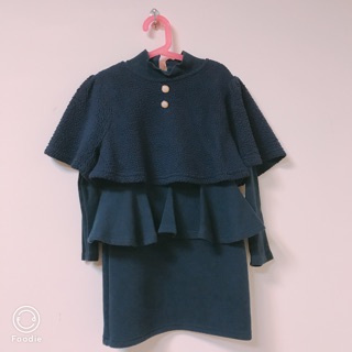 二手 韓國童裝Peach&Cream 海軍藍二件式洋裝