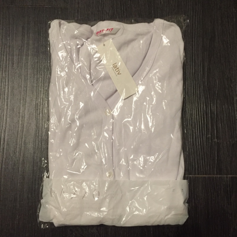 白色-全新Lativ抗UV原色長版罩衫Dry-Fit/棉外套