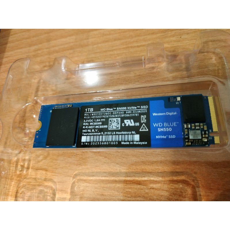 WD 藍標 SN550 1TB/M.2 PCIe 2280/讀:2400M/寫:1950M/TLC/五年保