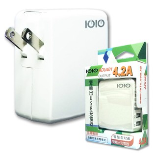 【Live168市集】IOIO ADU-401雙輸出USB快速充電器4.2A