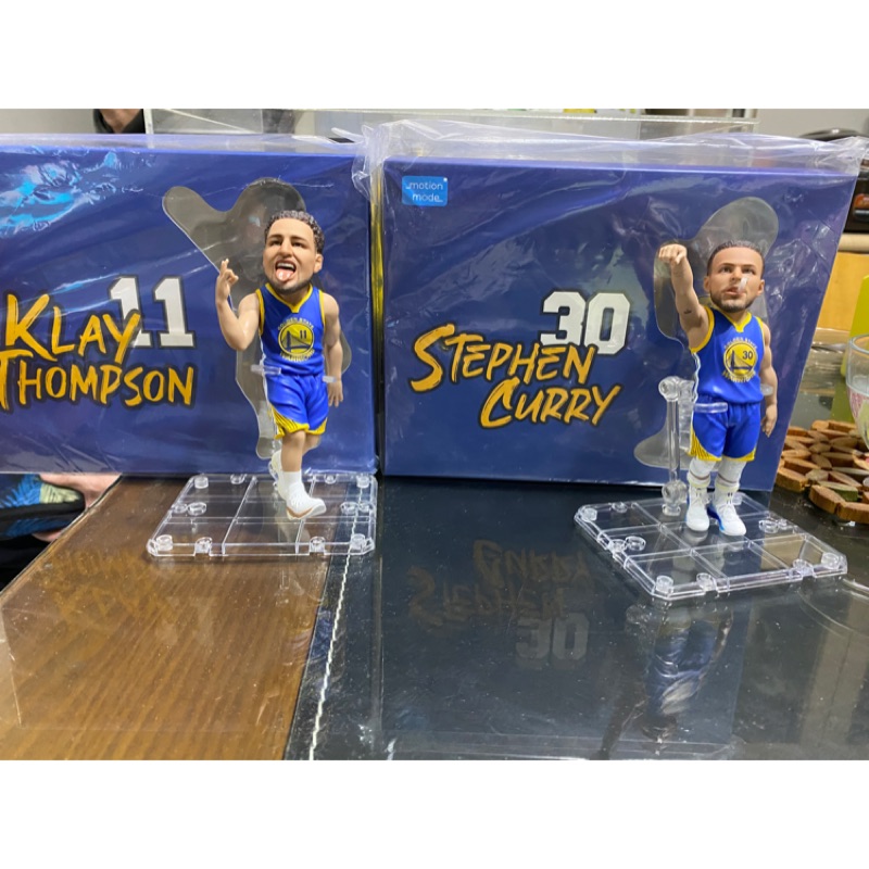 全新 NBA Motion Mode系列 勇士隊浪花兄弟Curry &amp; Thompson 超擬真蠟像人偶 公仔 非林書豪