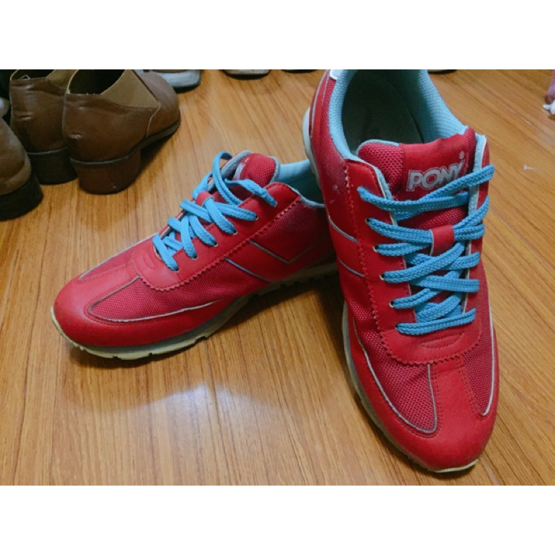 經典 PONY 運動鞋 紅色 藍色 撞色 39-40號 24.5-25號 復古 球鞋