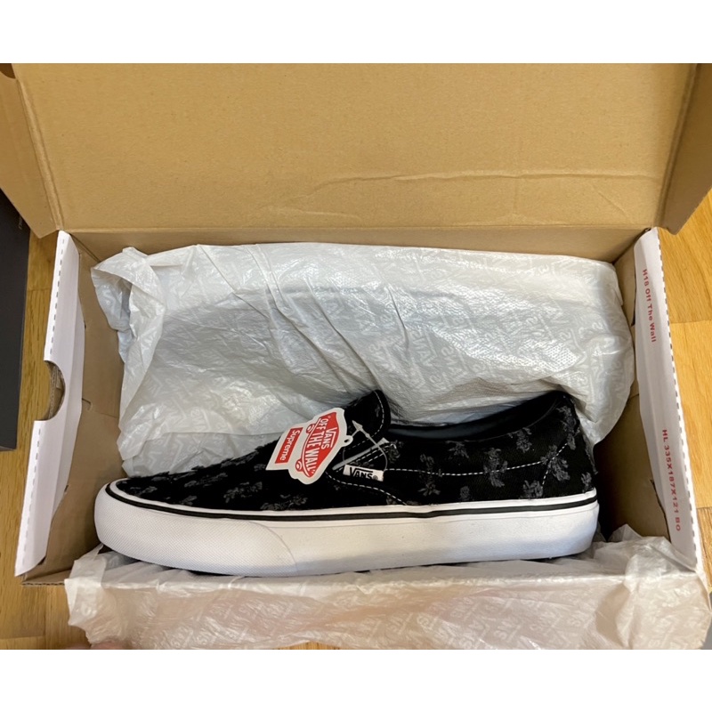 Supreme x Vans Slip-On 牛仔懶人鞋 黑色 US10.5 日本公司貨