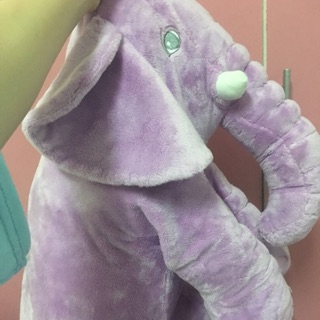全新紫色柔軟大象娃娃抱枕