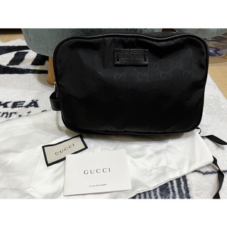 Gucci 古馳 經典 雙G緹花logo 尼龍 緞面 手拿包 盥洗包 萬用包 全新 510338 正品