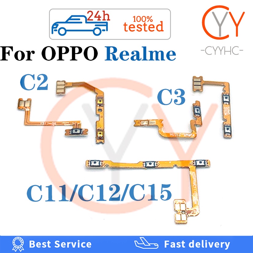 適用於 OPPO Realme C2 C3 C11 C12 C15 電纜更換部件的高品質音量按鈕電源開關按鈕排線