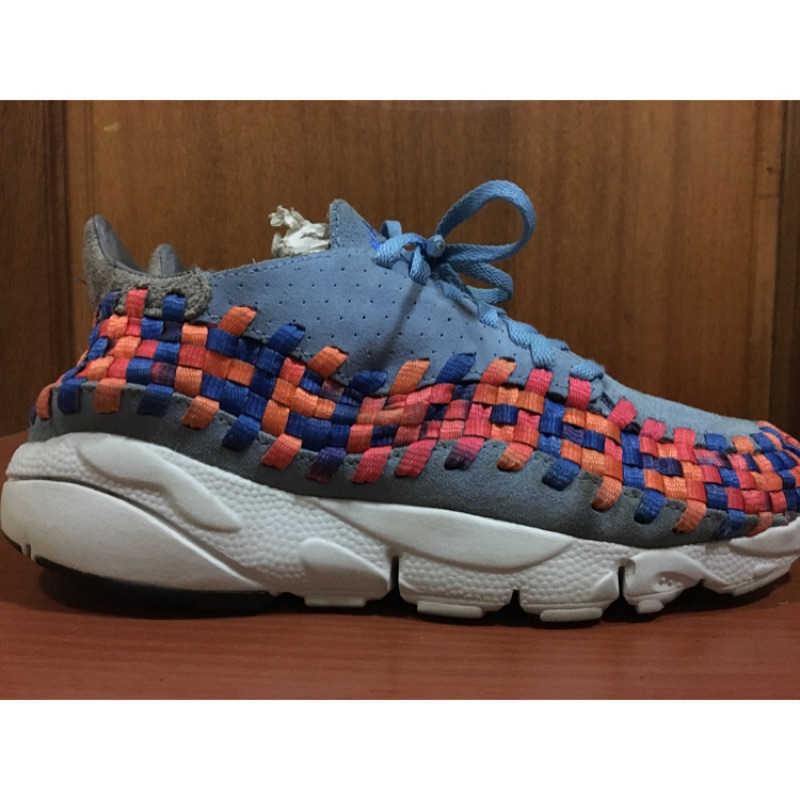 Nike air footscape woven 編織鞋 彩虹 水藍 us9