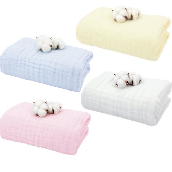 L'Ange 棉之境 9層嬰幼兒浴巾 白色/藍色/粉色/黃色有 70x95cm