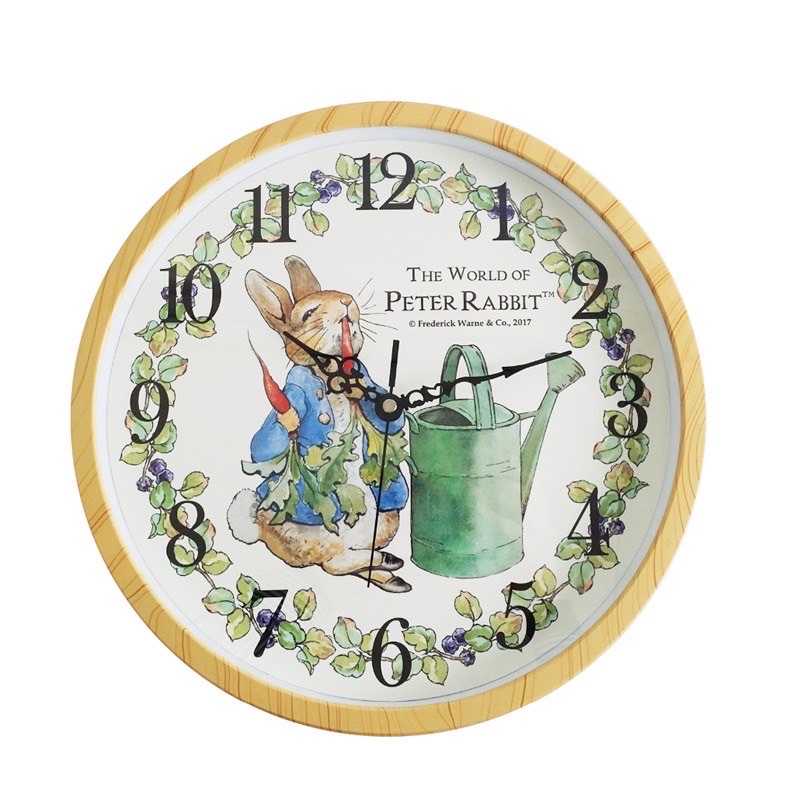 【原廠正版】英國百年品牌 彼得兔 吃蘿蔔超靜音大壁鐘 時鐘 掛鐘