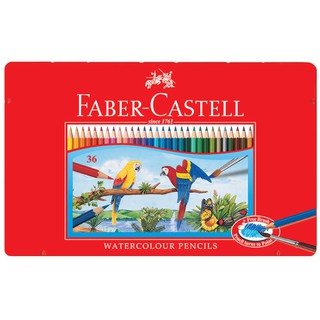 輝柏 FABER-CASTELL 115937 紅色鐵盒裝水性色鉛筆 36色