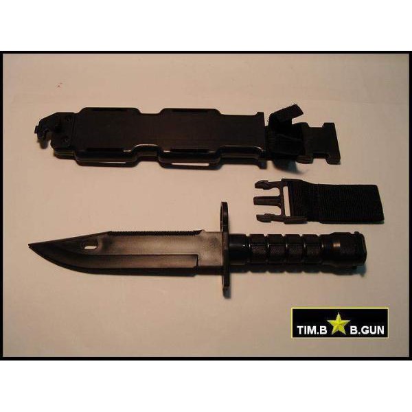 晶予玩具槍~美軍M9刺刀黑色(生存遊戲用軟刀)含刀鞘組(適用811.M16A2.177.M4A1等系列)
