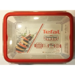 【Tefal 特福】德國EMSA原裝 無縫膠圈防漏玻璃 保鮮盒- 1.3L 可微波 烤箱 全新未使用
