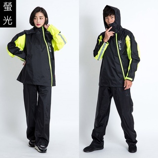 <益發安全帽臺中店>現貨 Brightday 君邁 Double雙拉鍊斜開兩件式雨衣 螢光黃 雙拉鍊雨衣 風衣雨衣