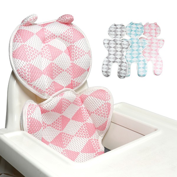 嬰兒車涼墊 日本YODO XIUI正品授權3D透氣網眼加厚雙層兔耳安全座椅透氣墊-雪倫小舖