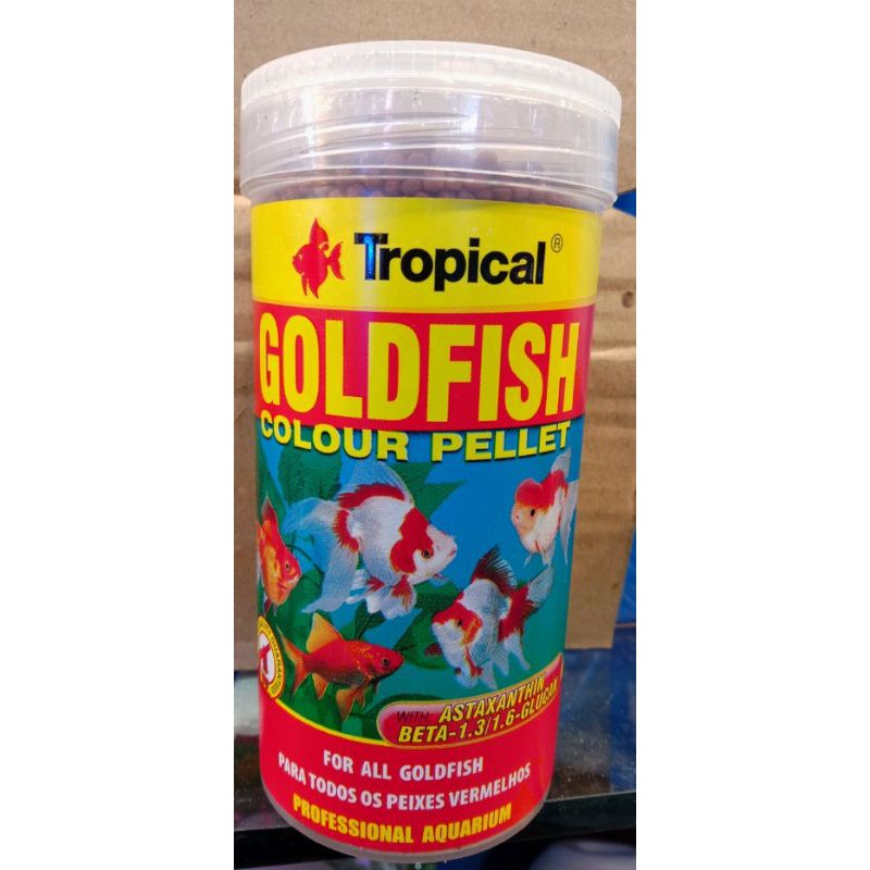 竑易水族寵物 德比克tropical 強化免疫力高級金魚飼料250g 獅頭 藍壽 琉金 土佐金 蝦皮購物