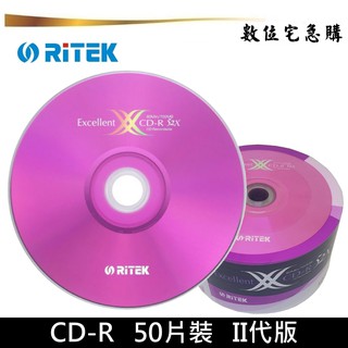 RiTEK 錸德 52x CD-R 空白光碟 燒錄片 X版 原廠50片裝