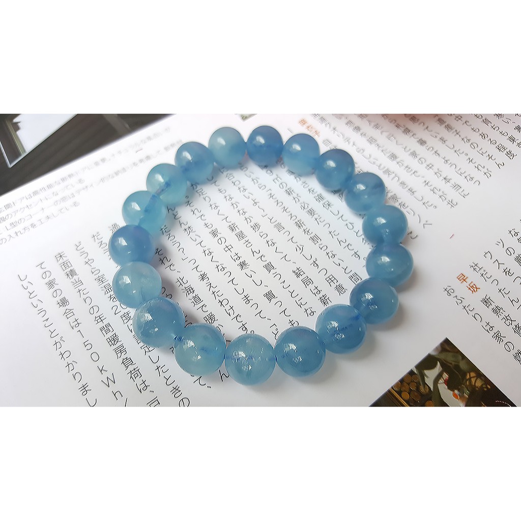 清透海藍寶手珠 Hlb06 11 11 5mm澄澈水晶 A款35g 手圍 16 5cm 蝦皮購物