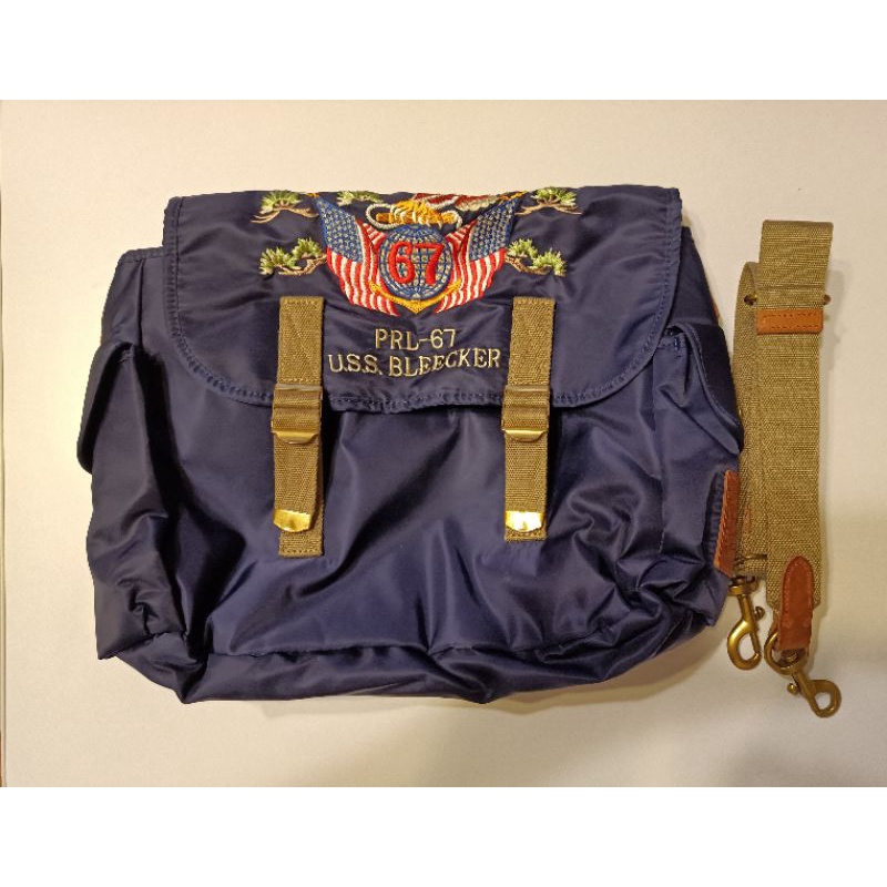 POLO RALPH RAUREN 全新戶外軍事刺繡 郵差包