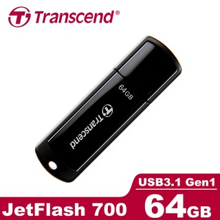 Transcend 創見 64G JetFlash 700 USB3.1 黑色高速隨身碟 原廠公司貨