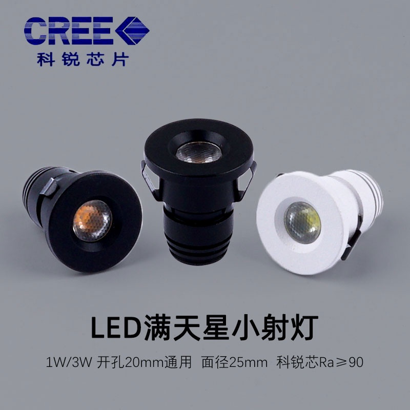 極速發貨滿天星LED迷你小射燈開孔20mm2公分cm嵌入式氛圍燈1W3W微型小孔燈