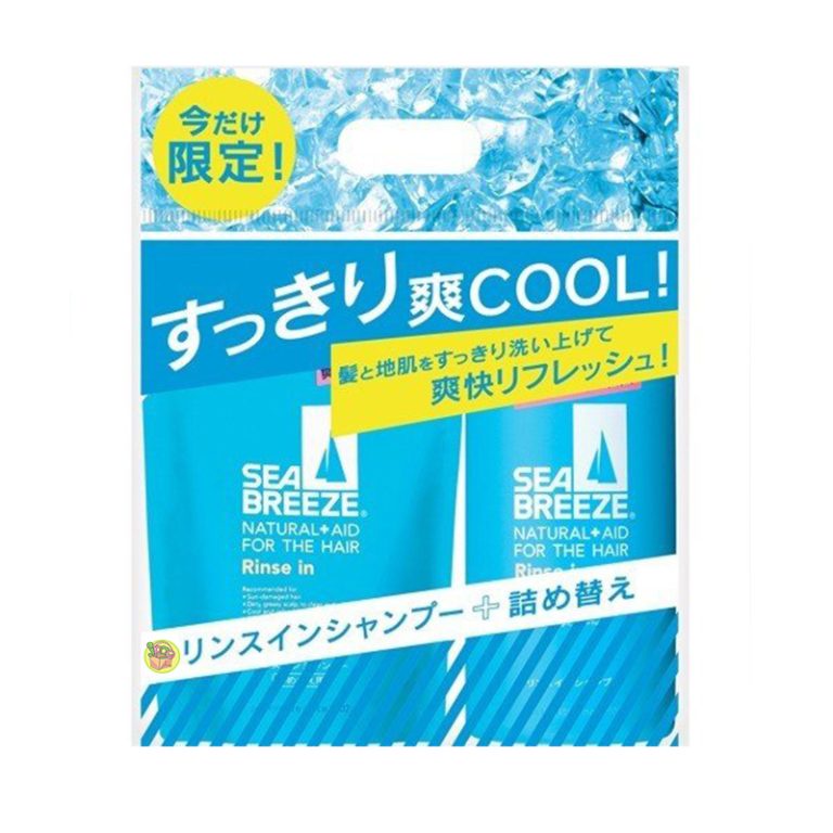 【JPGO】日本製 資生堂 SEA BREEZE 海洋活力 涼感洗髮組~含潤絲成分(洗髮精+補充包)