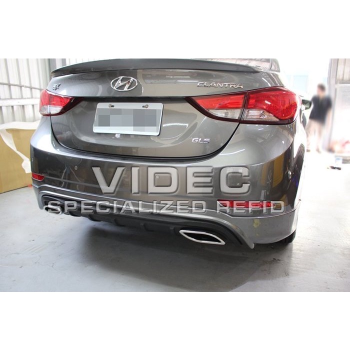 宏業車坊工作室    HYUNDAI 2014-2017 ELANTRA EX 空力套件 後下巴 含尾飾管 烤漆