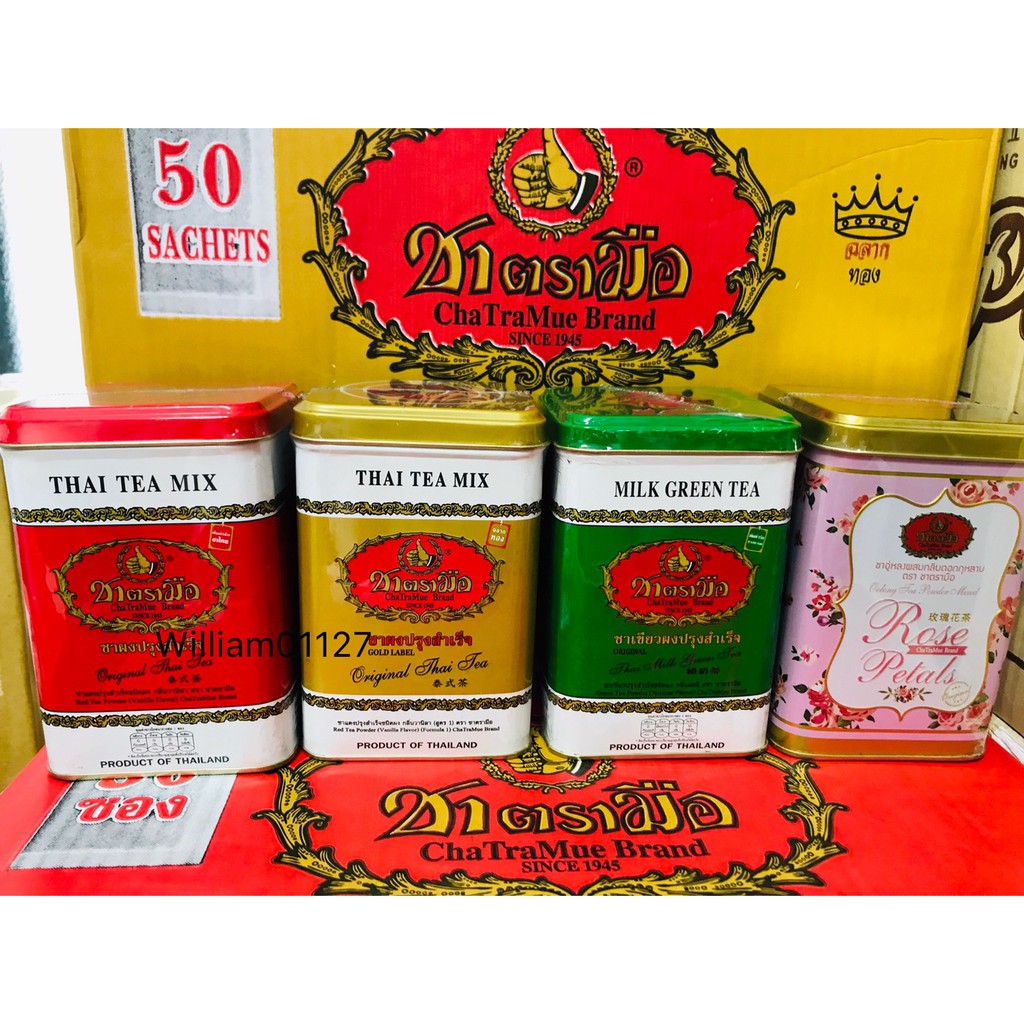 泰國 手標 鐵罐 茶葉 泰式茶 泰國奶茶 綠茶 玫瑰茶 Cha Tra Mue