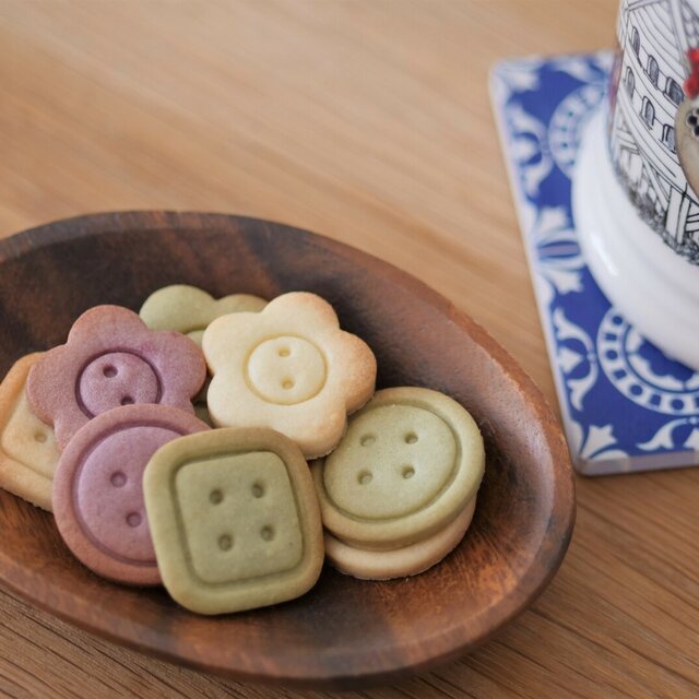 日式小清新鈕扣餅乾模創意小花圓形方塊手工饅頭餅皮手壓烘焙工具