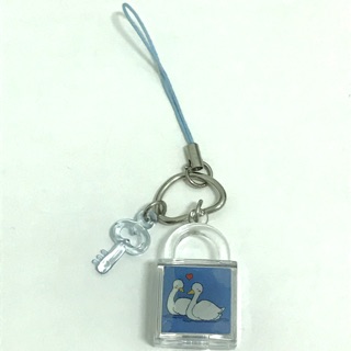 手機 吊飾 天鵝 雙面 鎖頭 鑰匙 造型 設計 創意 收藏 紀念品 雜物 二手 現貨
