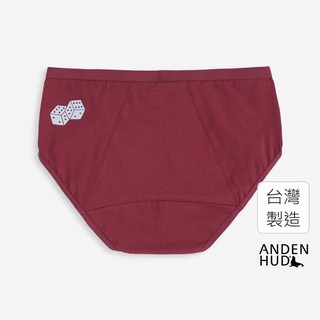 【Anden Hud】那年花開．中腰生理褲(酒紅-骰子) 台灣製