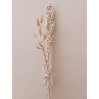 macrame 北歐風 花器 編織裝飾 編織花器 掛牆花瓶 玻璃花瓶