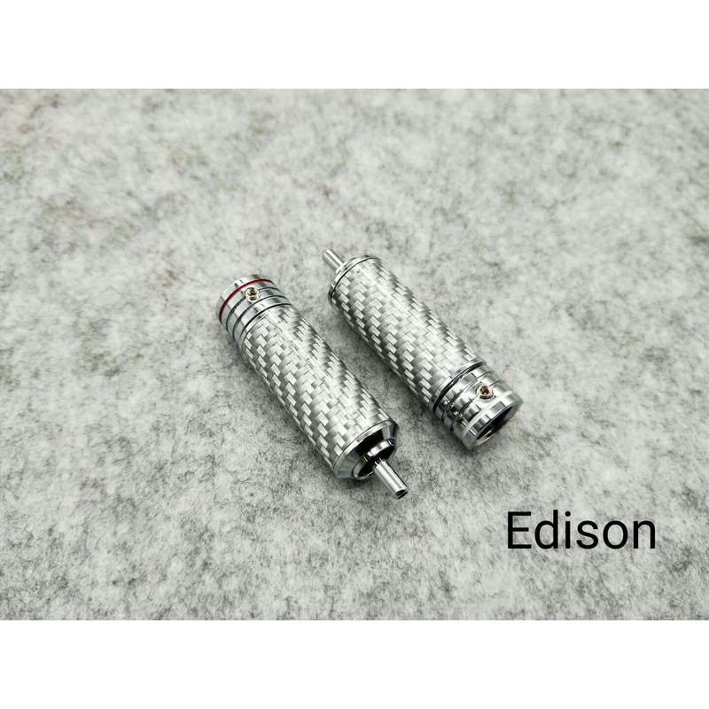 Edison audio 頂級碳纖維鍍銠 RCA 訊號線 接頭 端子 (1支$120/1對$240)