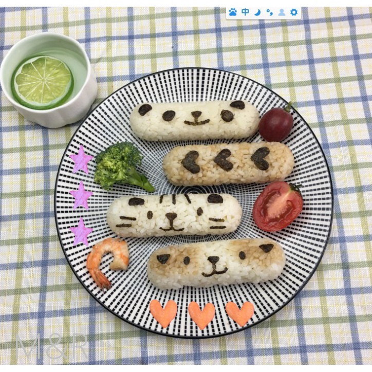 烘培用具 DIY飯糰模具貓咪壽司卷寶寶米飯工具套裝卡通紫菜包飯便當模 貓奴必備 飯模 吃飯飯糰模具 飯糰器 飯糰 造型模