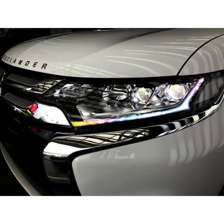 小馬汽車工坊 三菱 MISUBISHI OUTLANDER 彩色透明車燈眉 DIY燈眉貼