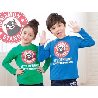 【✨親子童裝館✨】正版授權 熊本熊 Kumamon 兒童上衣 純棉上衣 中性款 藍色 綠色《Kumamon熊本熊》