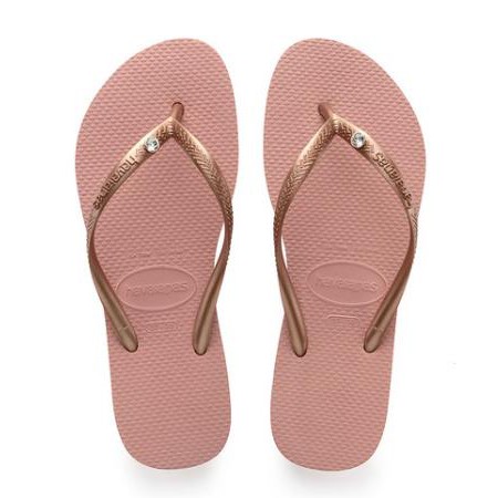 現貨/20 新品 單鑽 HAVAIANAS SLIM 珠光細帶  粉紅香檳色 女款