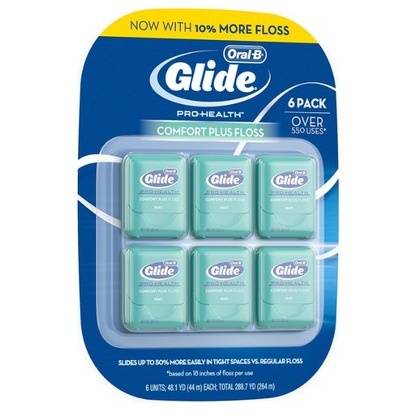 特價 Glide 清潔舒適牙線 44公尺x6入 薄荷口味 44M x 6入 好市多 牙線更柔軟 不易斷裂 天然微蠟塗層
