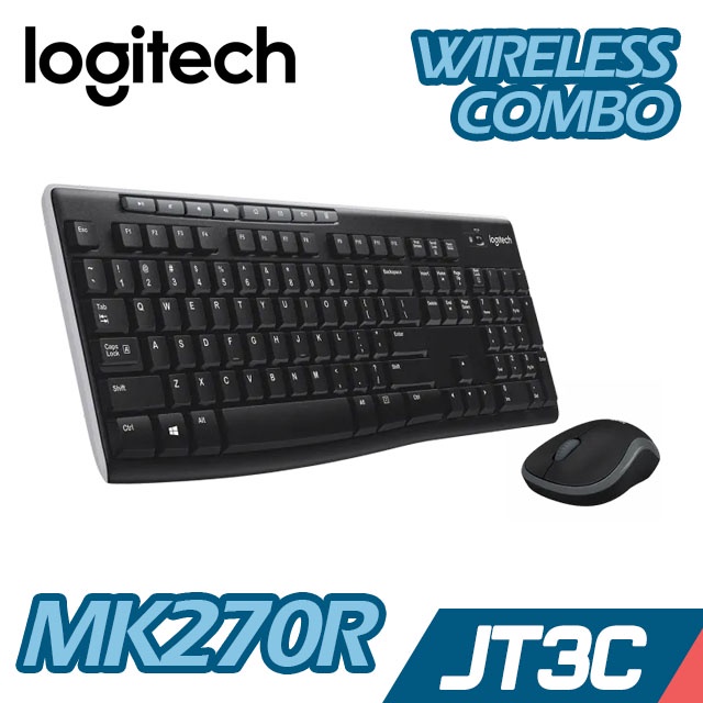 Logitech 羅技 MK270R 鍵盤滑鼠組 無線鍵鼠組 多媒體鍵 防濺灑 Nano接受器 三年保【JT3C】