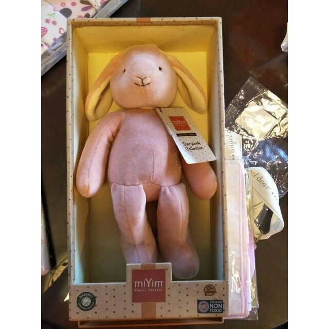 （全新）MiYim有機棉安撫娃娃 禮盒 粉色兔子