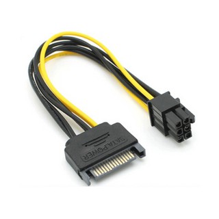 SATA 公 轉 6PIN 顯示卡電源線【JT3C】