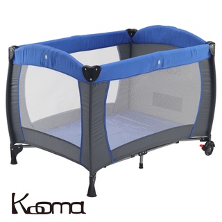 免運費 KOOMA 安全嬰兒床(具遊戲功能)嬰幼兒安全遊戲床(海軍藍) 附蚊帳 收納袋 移動輪子
