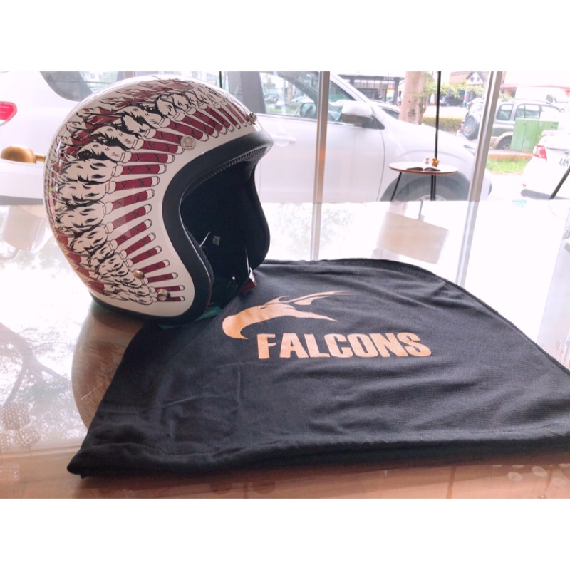 免運 Falcons 印地安彩繪安全帽 蝦皮購物