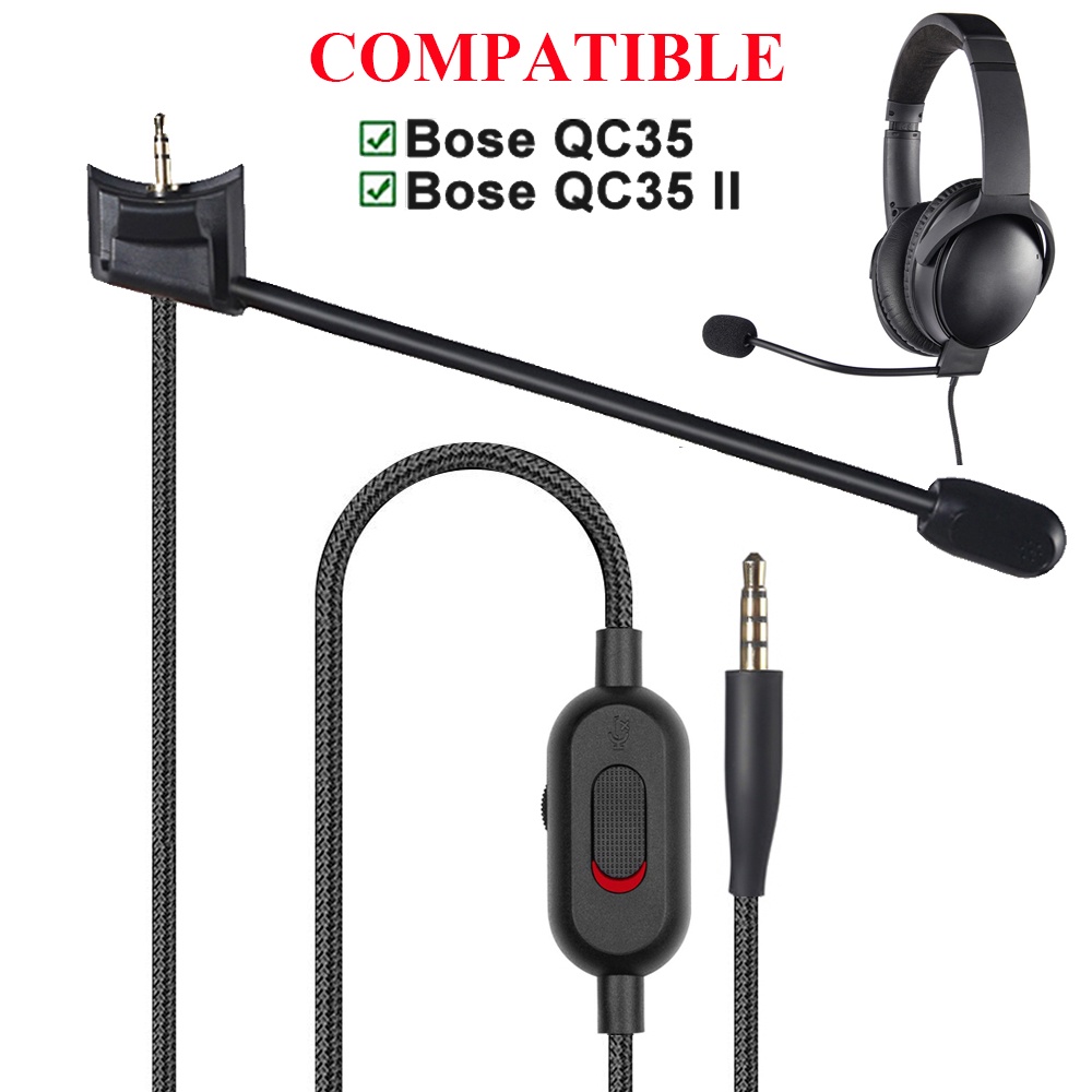 QC35升級遊戲耳機線適用於 Bose QuietComfort 35 QC35II 耳機替換線 帶麥克風開關音量控制