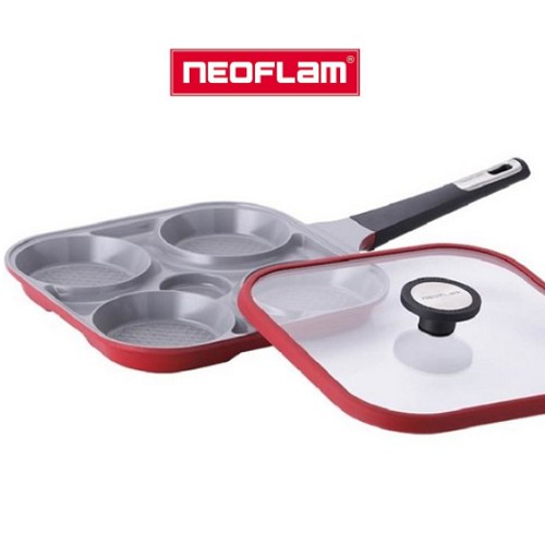 [NEOFLAM]  帶有蓋的蒸汽蛋平底鍋 / 煎餅平底鍋 / 比薩平底鍋