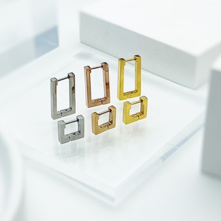 飾品殿堂 方形耳環 現貨 鈦鋼醫療鋼 長方正方耳扣 個性耳環 幾何耳環 耳針耳釘 小耳環 造型簡約 耳飾 男生耳環