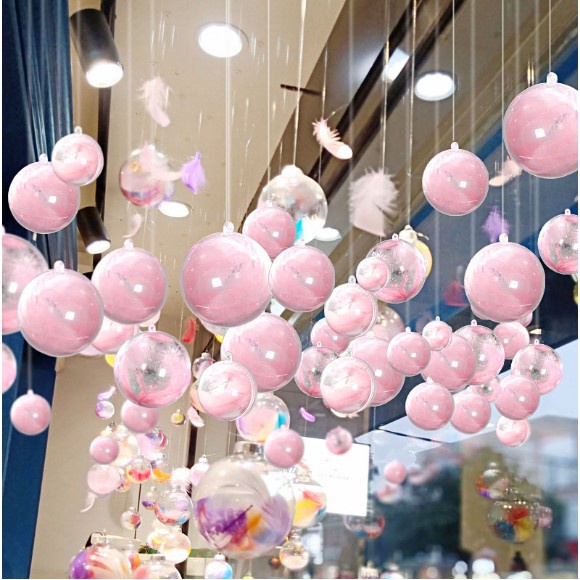 #特價耶誕節店鋪門市佈置透明球塑膠網紅吊頂天花板掛件商場掛飾裝飾品吊球—町💖目💖傢