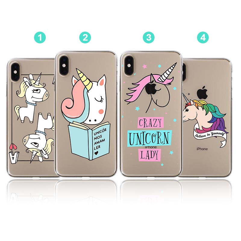 Iphone 5 6 6s 7 8 Plus Xs Max Xr X Se 保護殼漂亮女性獨角獸柔軟透明全覆蓋外殼 蝦皮購物