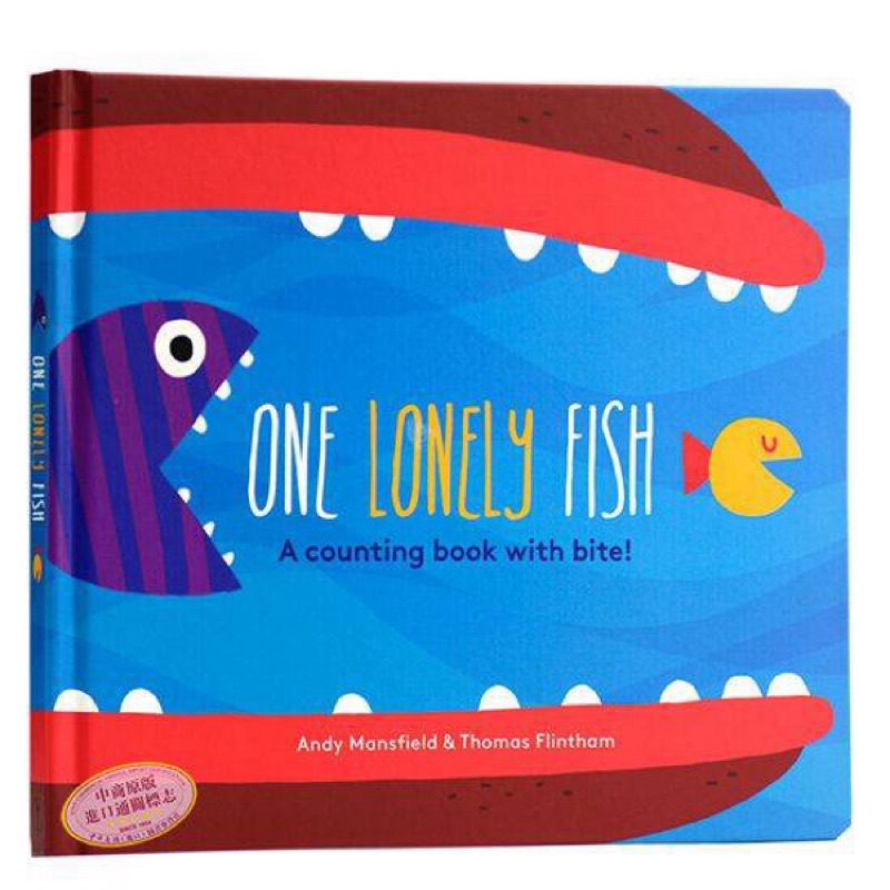 學數數紙板書英文原版繪本one Lonely Fish 大小概念認知0 3歲低幼寶寶英文數字啓蒙異形紙板書 蝦皮購物